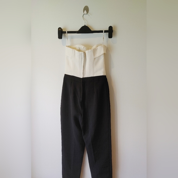 Bardot Strapless Black and White Jumpsuit Size US 2/ xxs - Picture 6 of 8